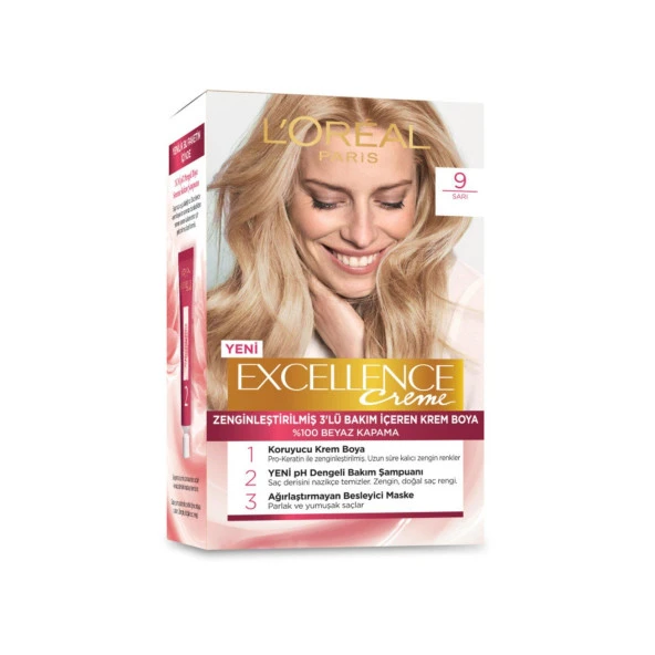 Loreal Excellence Creme Saç Boyası 9 Sarı