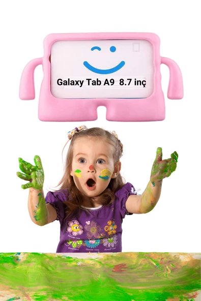 Galaxy Tab A9 8.7 inç Uyumlu Fuchsia iBuy Standlı Çocuk Tablet Kılıfı - Resim 12