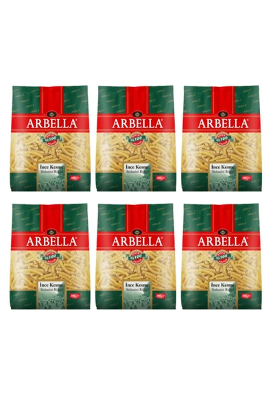 Arbella İnce Kesme Makarna 500 Gr X 6 Adet