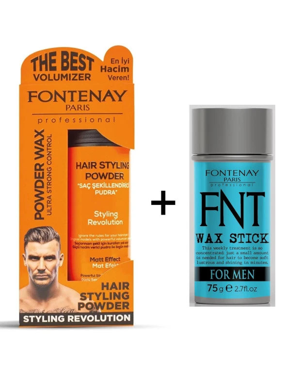 Fontenay Pudra Toz Wax Ultra Strong Turuncu 20gr + Hair Wax Stick 75gr 2Li Set