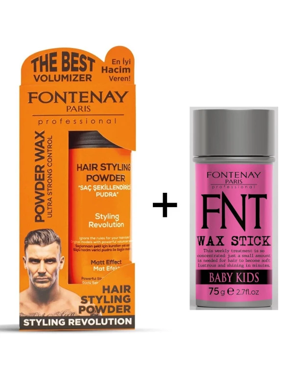 Fontenay Pudra Toz Wax Ultra Strong Turuncu 20gr+ Hair Wax Stick 75gr 2Li Set ürün görseli