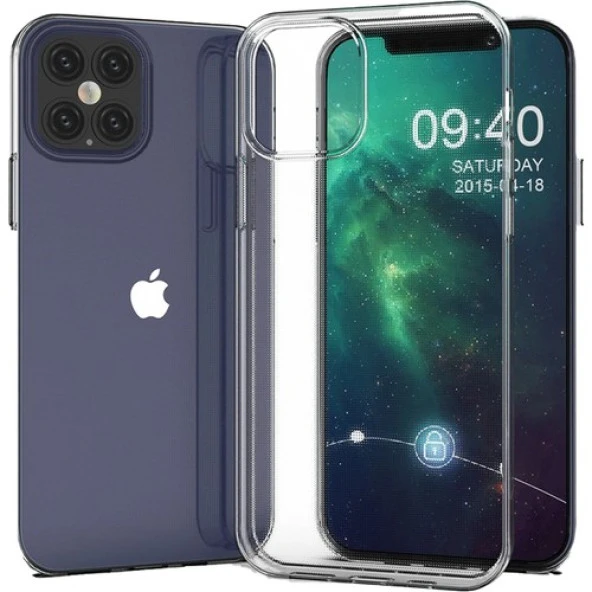 Iphone 12 / 12 Pro  Kamera Korumalı Şeffaf Yumuşak Silikon - Resim 3
