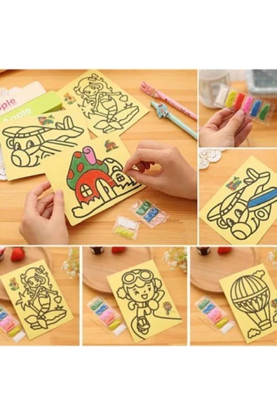 Sırımsı Kum Boyama Seti A4 10 Adet