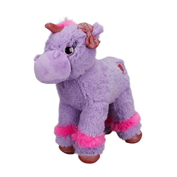 Unicorn Renkli Peluş At 28 cm. - Mor