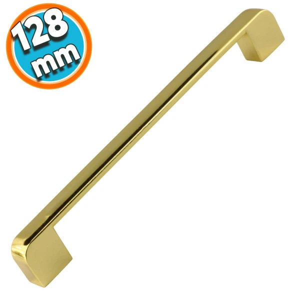 Çekmece Dolap Mutfak Kulpu Kapak Kulbu Metal Kulp Mobilya Gold Renk 128 mm Dolabı Kulpları