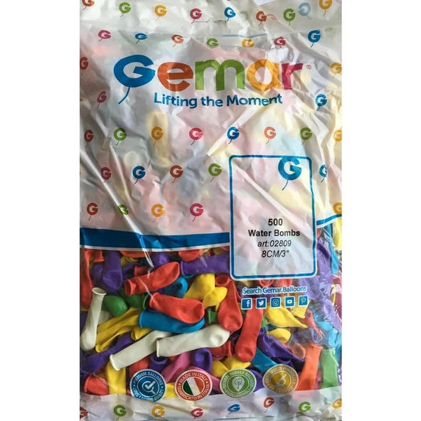 Gemar Mini Su Balonu Karışık Renk 1 Paket 500 Adet