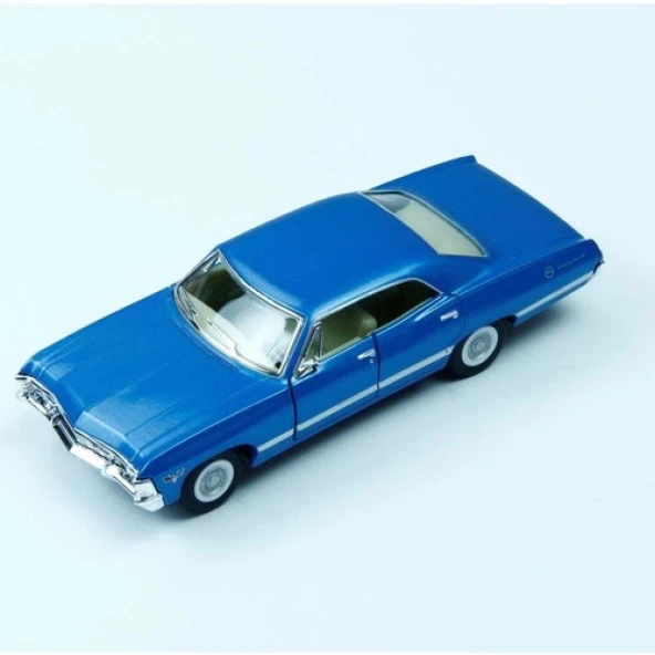 Kinsmart 1967 Chevrolet Impala 1:43 Mavi Çek Bırak Model Araba ürün görseli 1