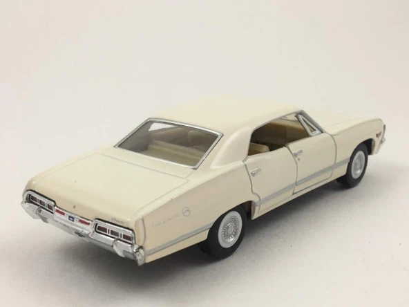 Kinsmart 1967 Chevrolet Impala 1:43 Krem Çek Bırak Model Araba - Resim 5