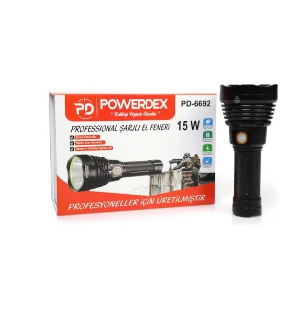 Powerdex PD-6692 Profesyonel Şarjlı El Feneri