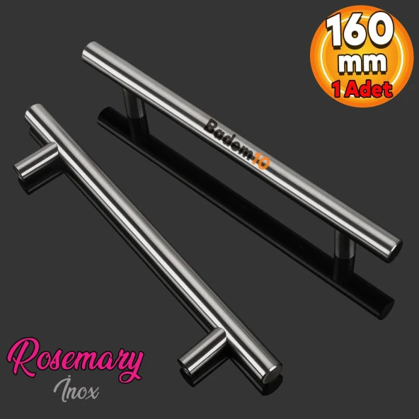 RoseMary Mobilya Mutfak Çekmece Dolap Kapak Kulpu Kulbu 160 mm İnox Metal Kulp