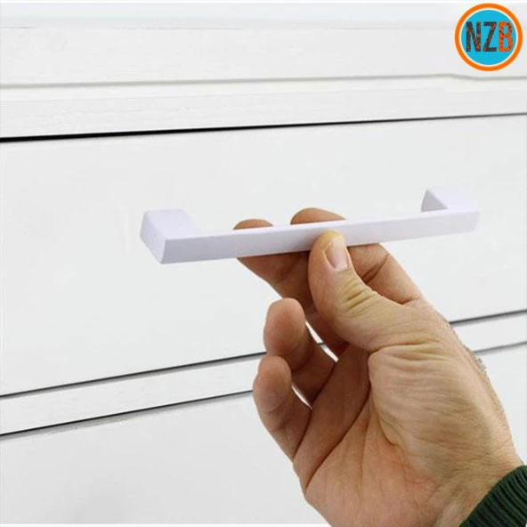 Mobilya Banyo Mutfak Dolabı Çekmece Dolap Kapak Kulpu Kulbu 128 mm Metal Kulp Beyaz - Resim 5