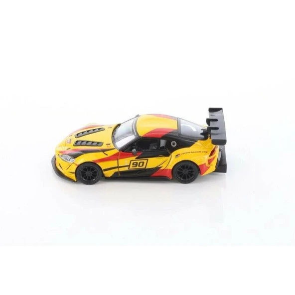Kinsmart Toyota GR Supra Racing Concept 1:36 Sarı Çek Bırak Model Araba - Resim 3