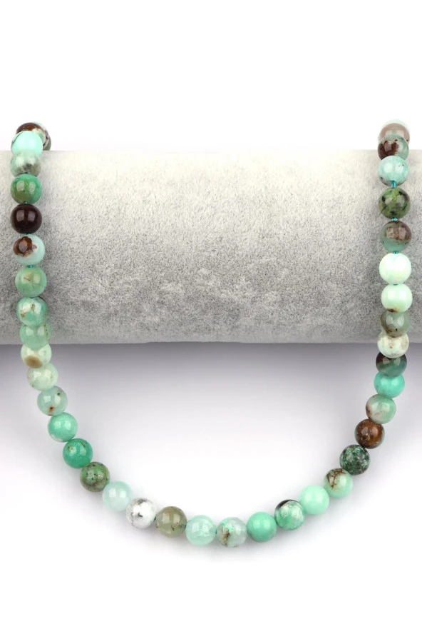 Krizopras Doğal Taş Dizi 8 mm Küre Kesim - Resim 2