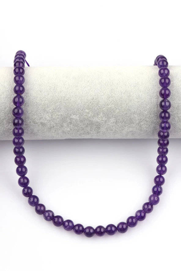 Ametist Doğal Taş Dizi 8 mm Küre Kesim - Resim 2