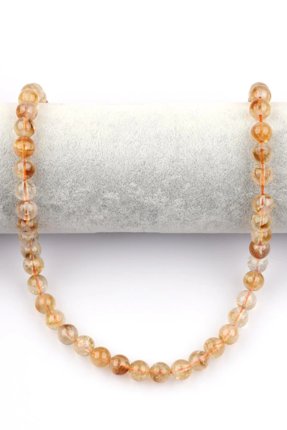 Sitrin Doğal Taş Dizi 8 mm Küre Kesim - Resim 2