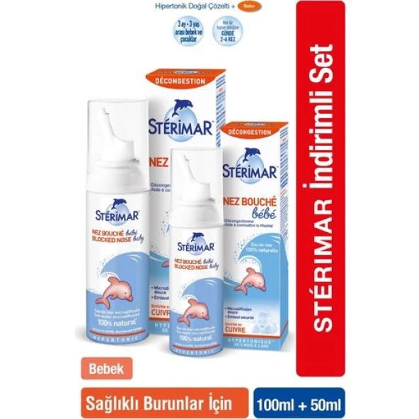 Sterimar Hipertonik Baby Burun Spreyi 100ML+Sterimar Hipertonik Baby Burun Spreyi 50ML