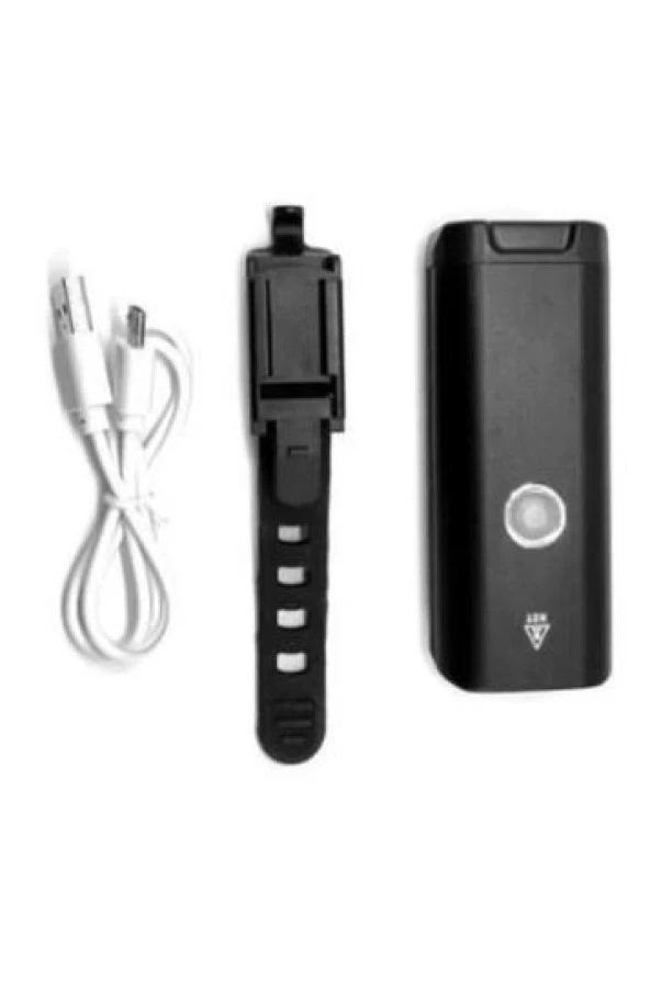 XBYC 6125 Bisiklet Ön Işık 400 Lümen Usb Şarjlı Yüksek Güçlü Far Gri - 3
