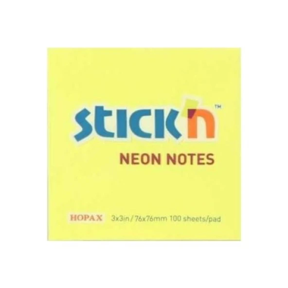 Stickn Eco Notes 76 mm X76 mm Yapışkanlı Not Kağıdı 100 syf. Pastel Sarı