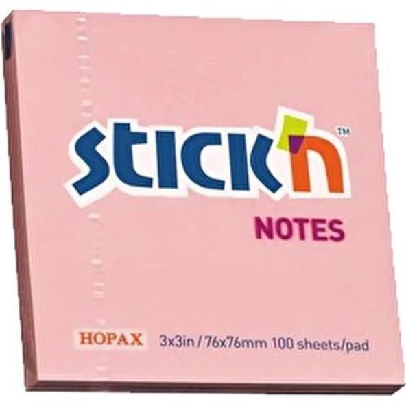 Stickn Eco Notes 76 mm X 51 mm Yapışkanlı Not Kağıdı 100 syf. Pastel Pembe