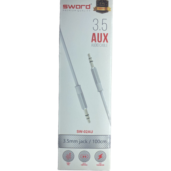 Sword 3.5mm Jack Girişli 1 Metre AUX Kablosu