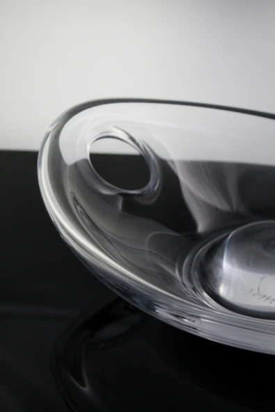 Paşabahçe El İmalatı Kristal Ortası Bombeli Oval Kase 1 Adet 13184 - Resim 2