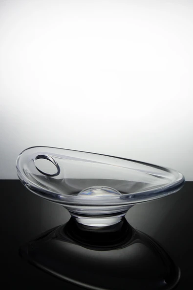 Paşabahçe El İmalatı Kristal Ortası Bombeli Oval Kase 1 Adet 13184 ürün görseli 1