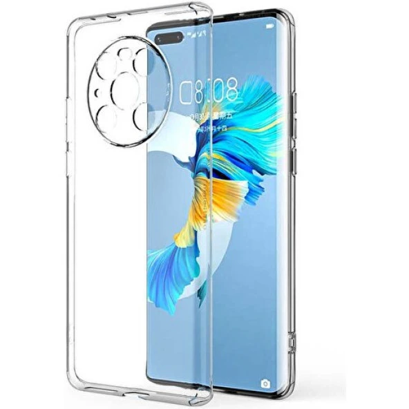 Huawei Mate 40 Pro Kamera Korumalı Şeffaf Yumuşak Silikon