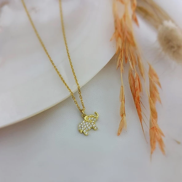 Vaoov 925 Ayar Gümüş Fil Kolye - Resim 4