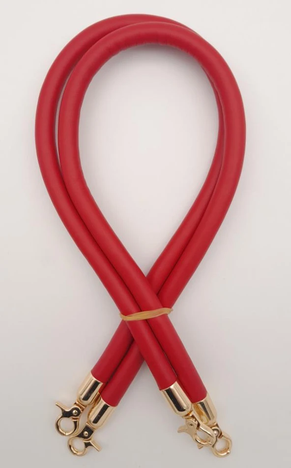 Angel Çanta Aksesuar Çift Kordon Çanta Sapı Kırmızı Renk Light Gold Metalli ürün görseli