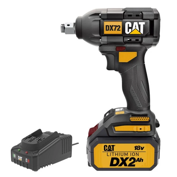 CAT DX72BC 18Volt/2.0Ah Li-ion Tek Akülü Şarjlı 350Nm Kömürsüz Profesyonel Somun Sıkma