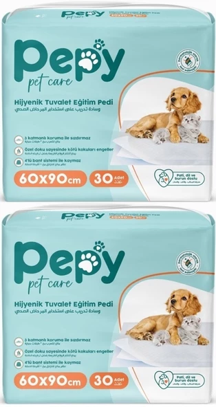 Pepy Evcil Hayvan Tuvalet Eğitim Pedi 60*90CM 60 Adet (2PK*30)