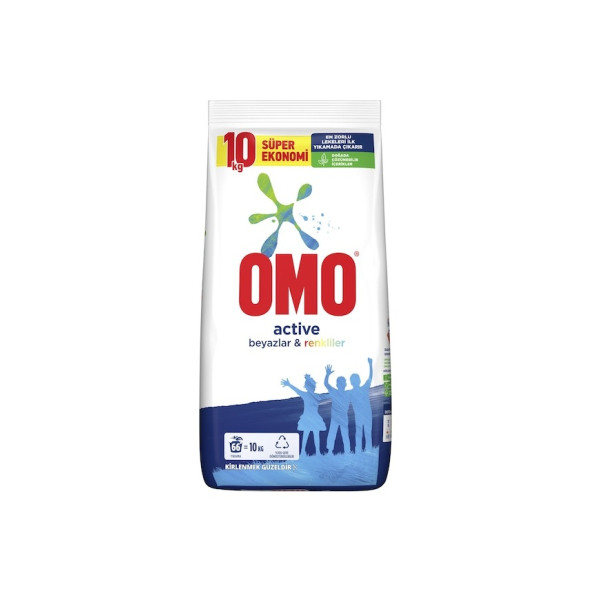 Omo Active 10 kg Toz Çamaşır Deterjanı Beyazlar ve Renkliler 66 Yıkama