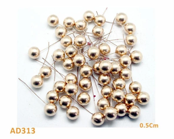 Yılbaşı Sofra Süsü Telli Top Altın 50 li Yılbaşı Dekorasyon