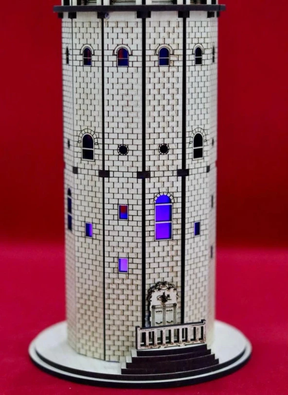 Hediyelik Ahşap Işıklı Galata Kulesi 30cm Mls-106 - 3