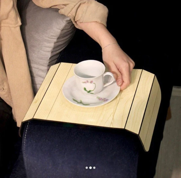 Katlanabilir Portatif Koltuk Yan Sehpa Koltuk Tepsisi Kolçak Sehpa