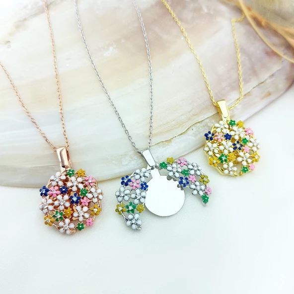 Vaoov 925 Ayar Gümüş Açılan İsimli Çiçek Kolye - Resim 8