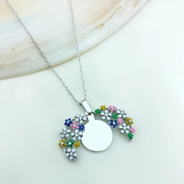 Vaoov 925 Ayar Gümüş Açılan İsimli Çiçek Kolye - Resim 7