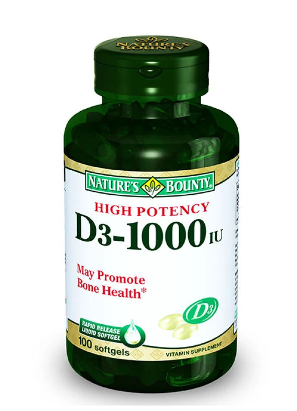 Natures Bounty Vitamin D3 1000 IU 100 Softjel