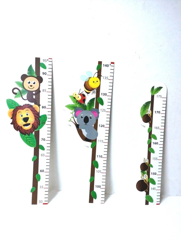 Hayal Sepeti eğlenceli Boy Cetveli Çocuk Odası Yapışkanlı Duvar cetveli - 2