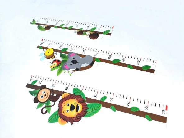 Hayal Sepeti  eğlenceli Boy Cetveli Çocuk Odası Yapışkanlı Duvar cetveli - 6