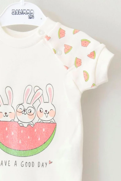 Simli Karpuzlu Bebek Yazlık Tulum - Resim 2