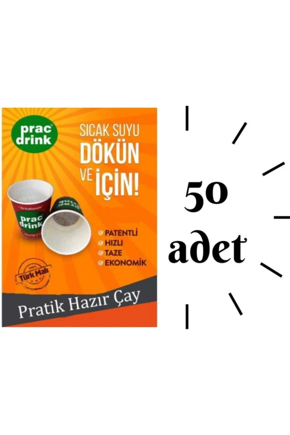 50li Karton Bardakta Hazır Pratik Çay