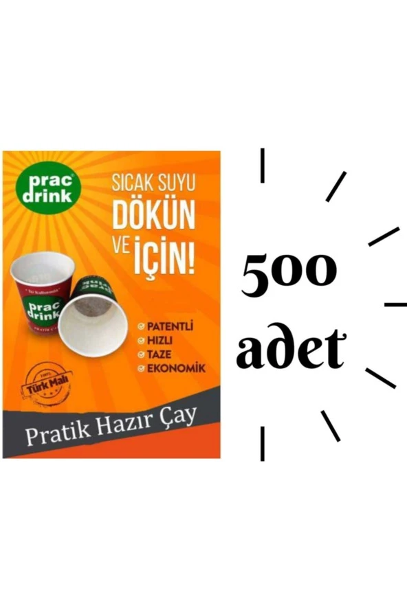 Karton Bardakta Pratik Çay 500'lü