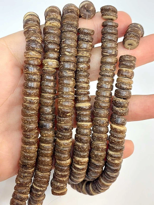 Hindistan Cevizi Kabuğu Ahşap Dizi Rondela Kesim 8.5*3mm (45284) ürün görseli 1