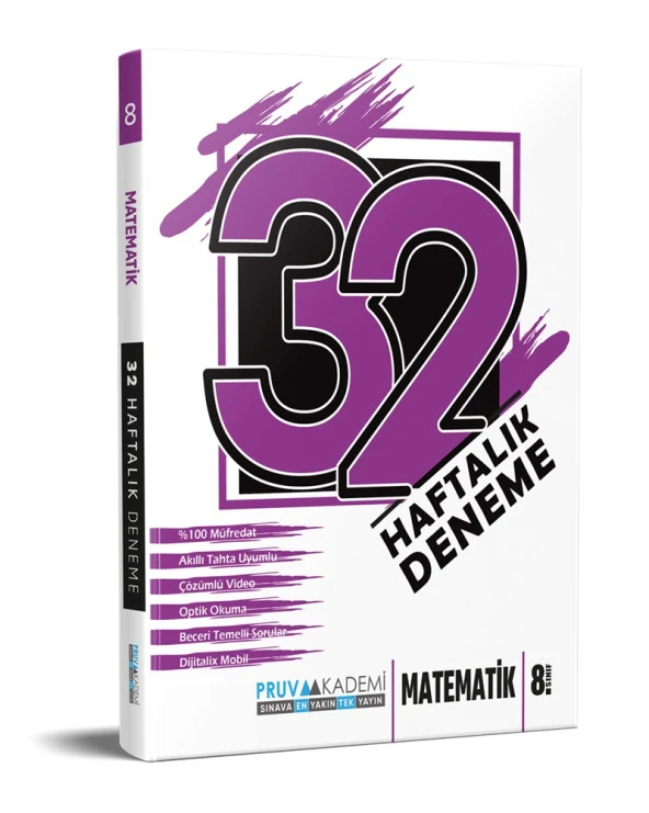 Pruva Akademi 8. Sınıf Matematik 32 Haftalık Deneme 2023
