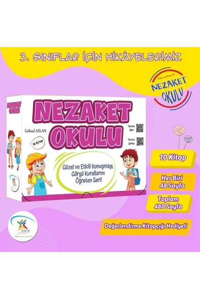 5 RENK YAYINEVİ ... 3. SINIF ÇOCUK KİTAPLARI .. NEZAKET OKULU (10 KİTAP)