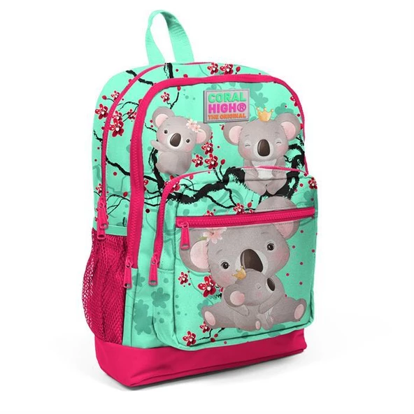 Coral High Su Yeşili Koala Desenli Okul Çantası