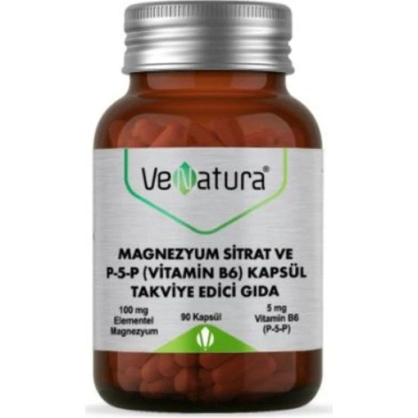 Venatura Magnezyum Sitrat ve P5P (Vitamin B6) 90 Kapsül