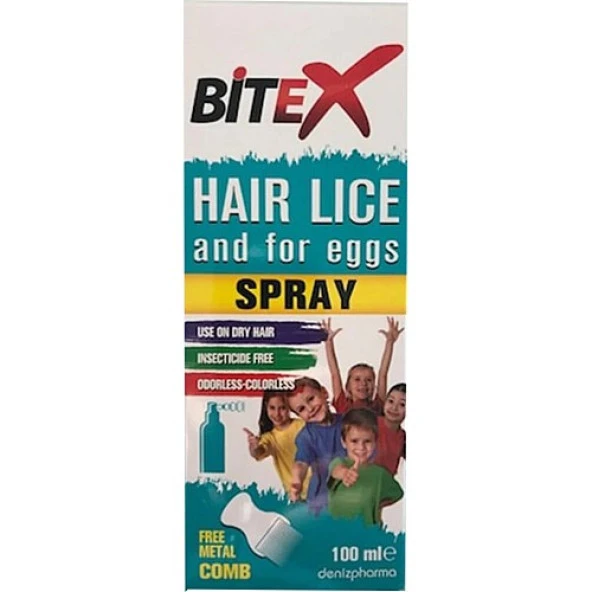 Bitex Saç Biti ve Yumurtaları Için Sprey 100ML Metal Tarak Hediye