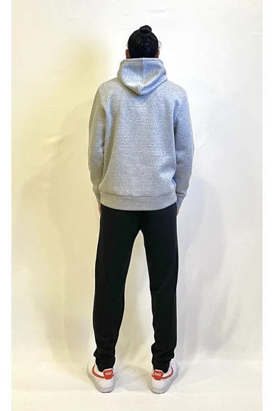 Erkek Kapşonlu Rahat Kalıp İçi Polarlı 3 iplik El Yazılı Brooklyn Baskılı SweatShırt spr24sw16 - 7